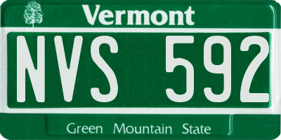 VT license plate NVS592