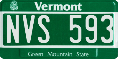 VT license plate NVS593