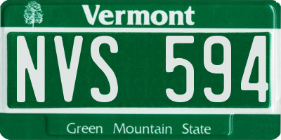 VT license plate NVS594