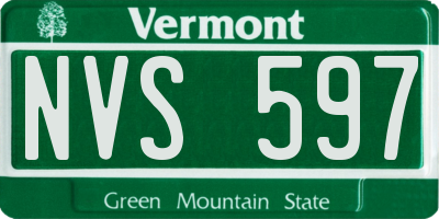 VT license plate NVS597