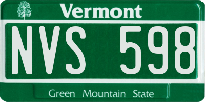 VT license plate NVS598