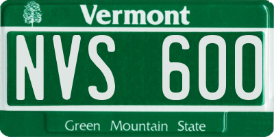VT license plate NVS600