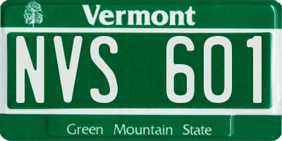 VT license plate NVS601