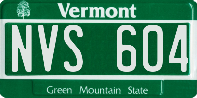 VT license plate NVS604