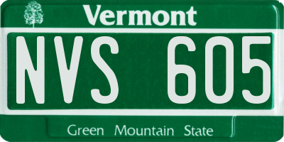 VT license plate NVS605