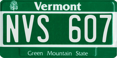 VT license plate NVS607