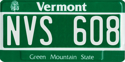 VT license plate NVS608