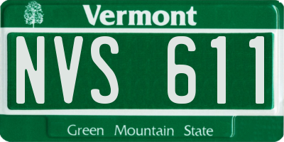 VT license plate NVS611