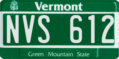 VT license plate NVS612