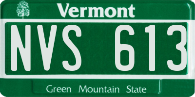VT license plate NVS613