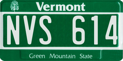 VT license plate NVS614