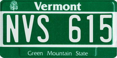 VT license plate NVS615