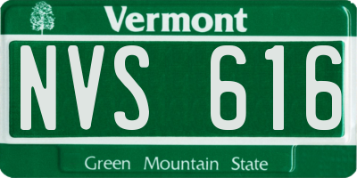 VT license plate NVS616