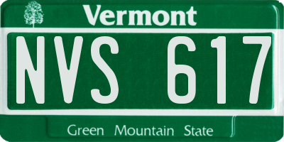 VT license plate NVS617