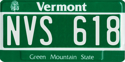VT license plate NVS618