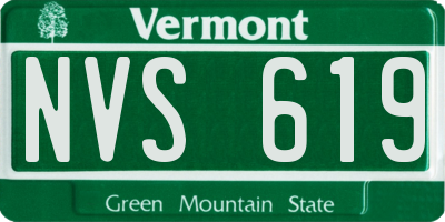 VT license plate NVS619
