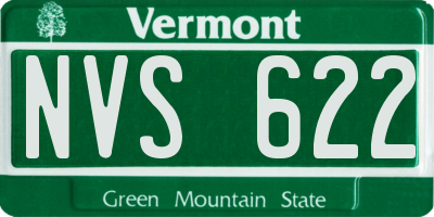 VT license plate NVS622