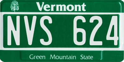 VT license plate NVS624