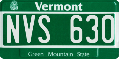 VT license plate NVS630