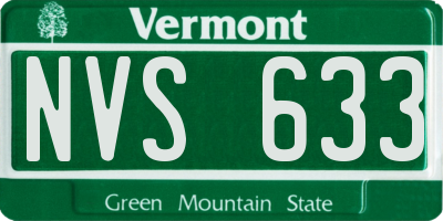 VT license plate NVS633
