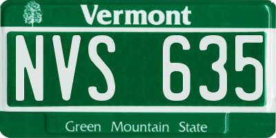 VT license plate NVS635
