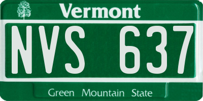 VT license plate NVS637