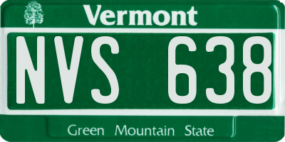 VT license plate NVS638