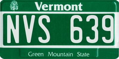 VT license plate NVS639