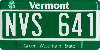 VT license plate NVS641
