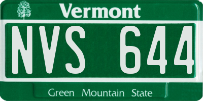 VT license plate NVS644