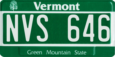 VT license plate NVS646