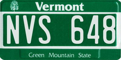 VT license plate NVS648