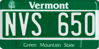 VT license plate NVS650