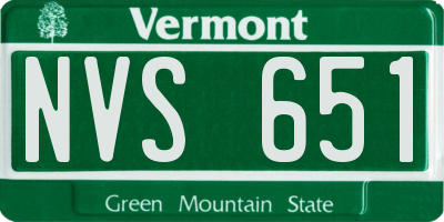 VT license plate NVS651