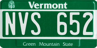 VT license plate NVS652