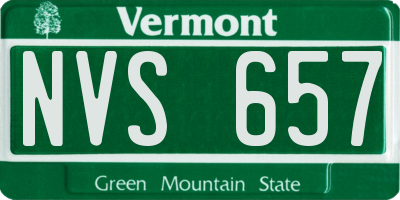 VT license plate NVS657