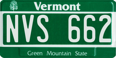 VT license plate NVS662
