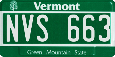 VT license plate NVS663