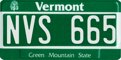 VT license plate NVS665