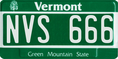 VT license plate NVS666