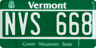 VT license plate NVS668