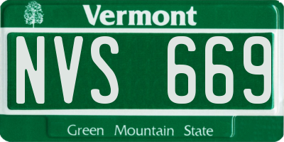 VT license plate NVS669