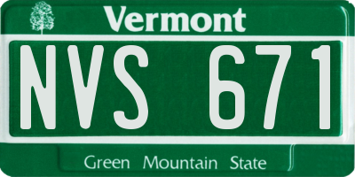 VT license plate NVS671