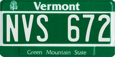 VT license plate NVS672