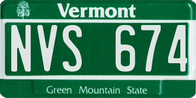 VT license plate NVS674