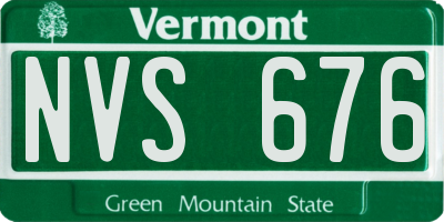 VT license plate NVS676