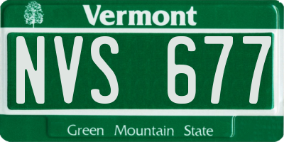 VT license plate NVS677