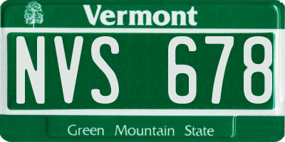 VT license plate NVS678