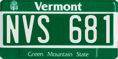 VT license plate NVS681