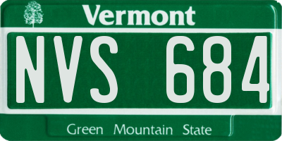 VT license plate NVS684